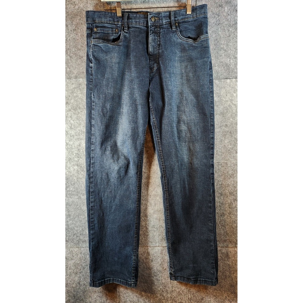 Urban Star Jeans Men's 36x32 (Fits 36x30.5) Blue Denim Double Stitch Mid Rise